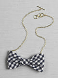 Gingham Bow Tie Nekclace