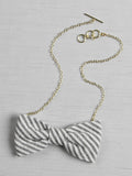 Seersucker Bow Tie Necklace