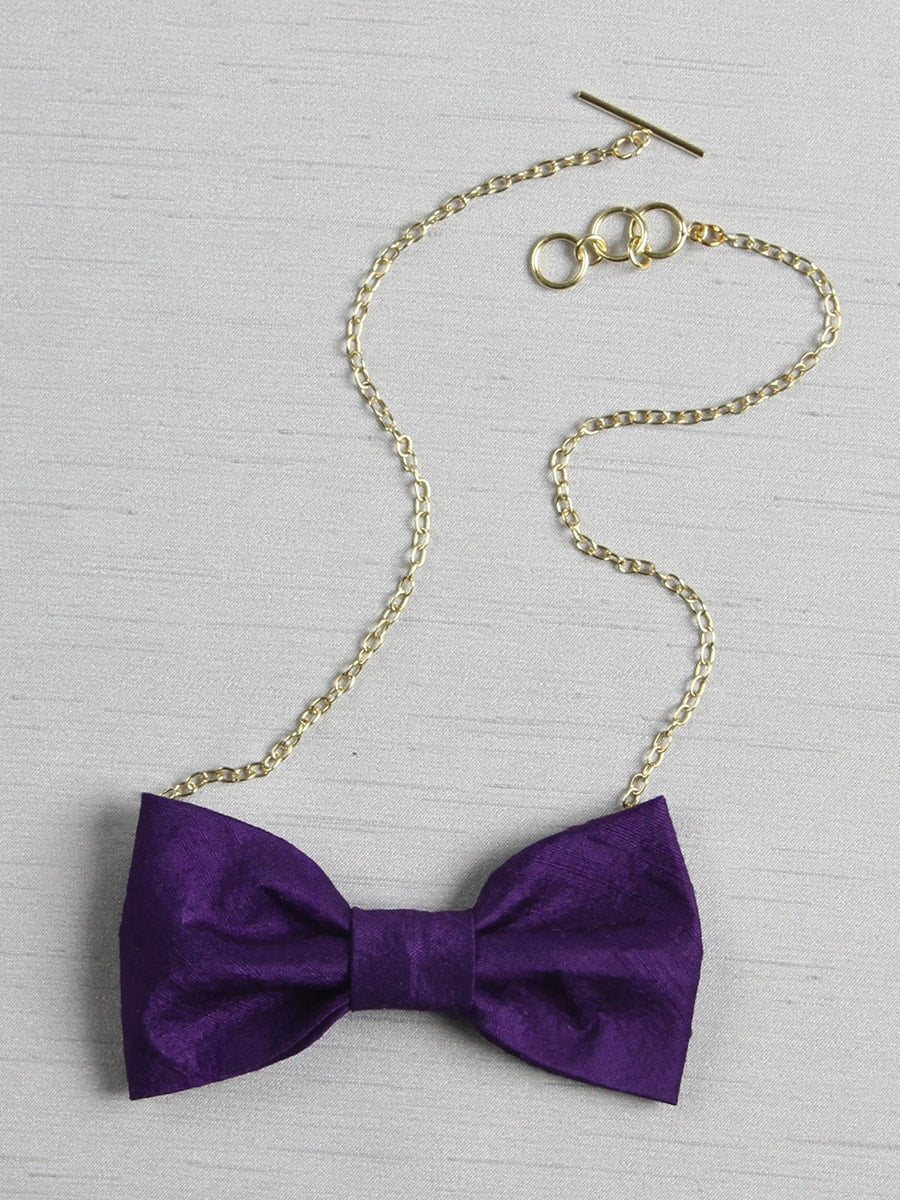 Silk Dupioni Bow Tie Necklace