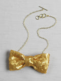 Matte Sequin Bow Tie Necklace