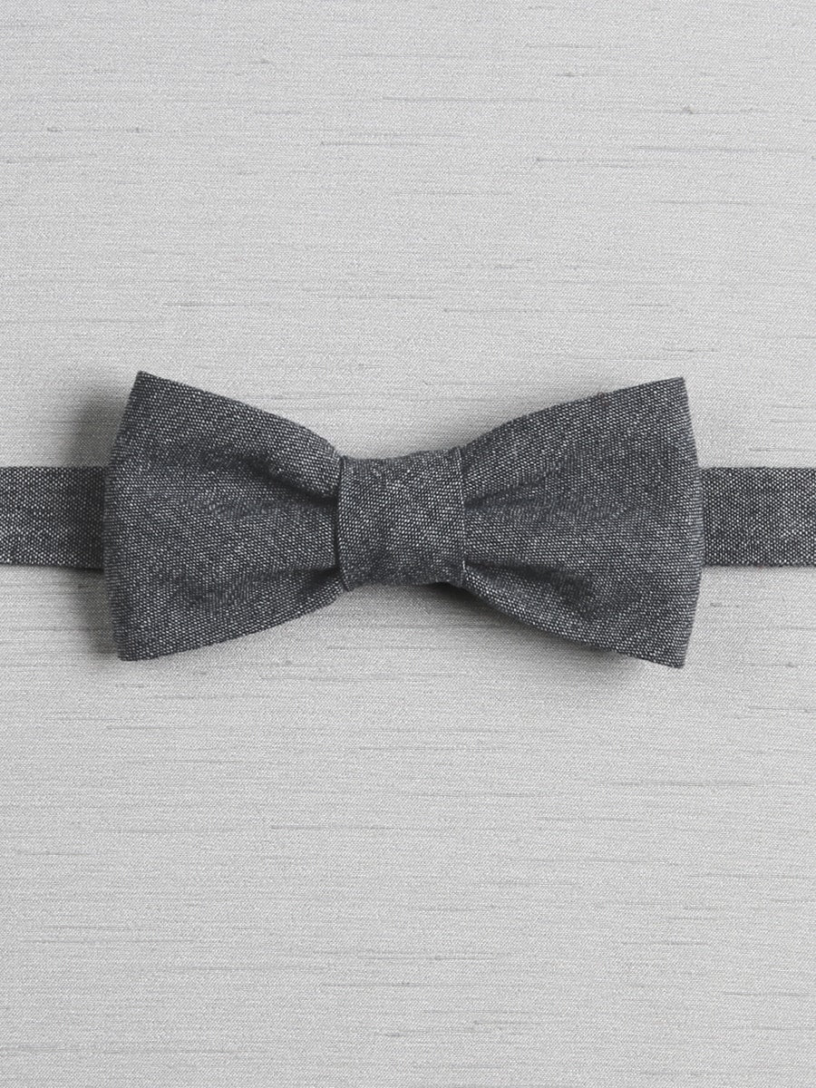 Chambray Pre-Tied Bow Tie