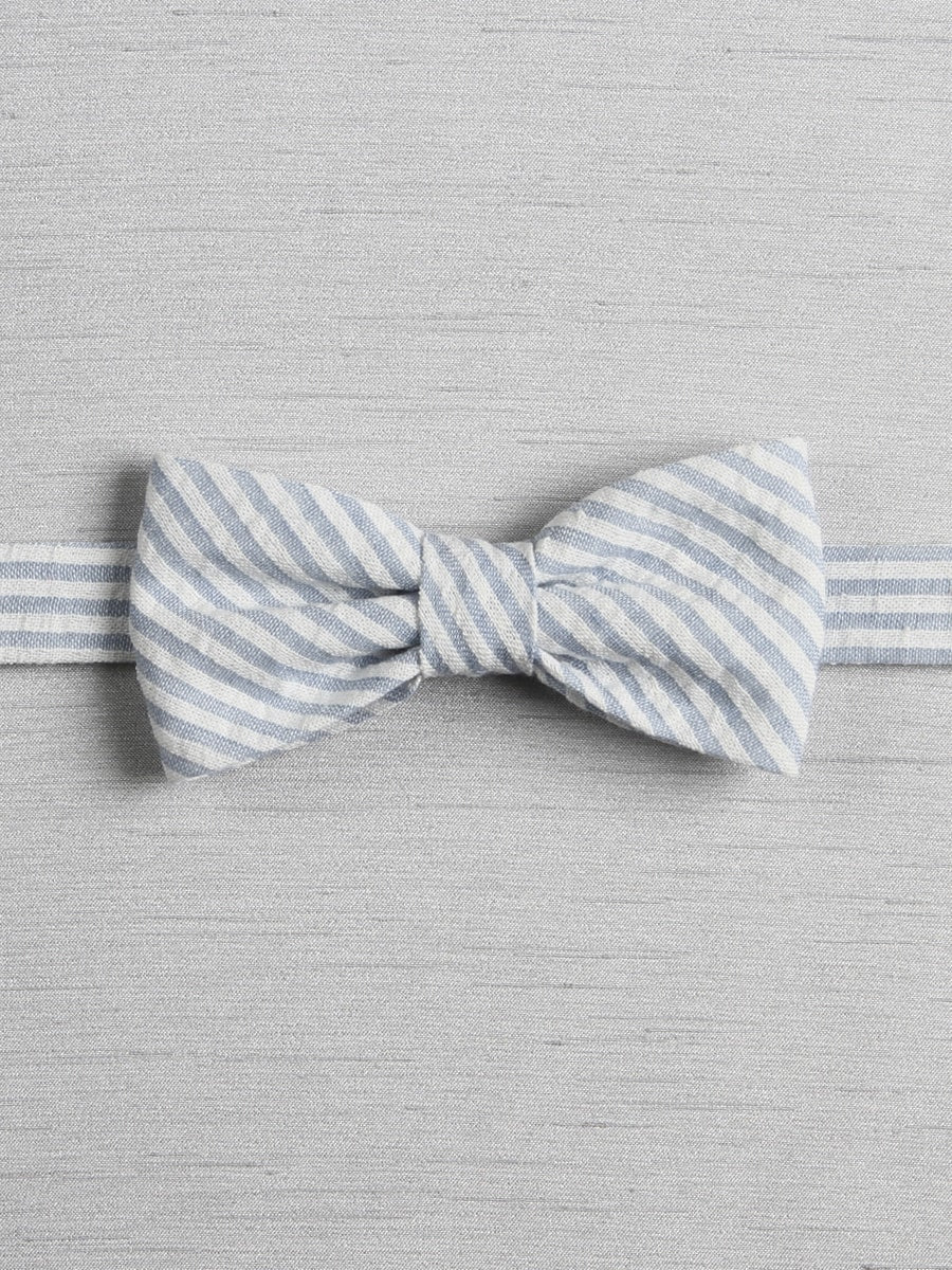 Seersucker Pre-tied Bow Tie