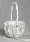 Elsa Matte Sequin Flower Girl Basket