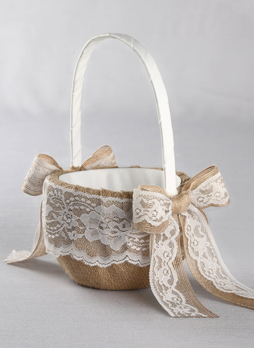 Country Romance Flower Girl Basket