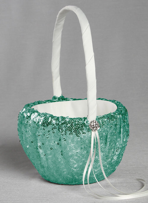 Elsa Shiny Sequin Flower Girl Basket