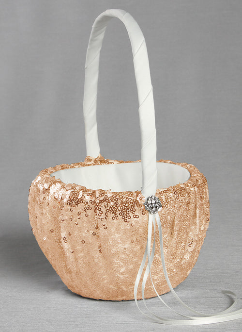 Elsa Shiny Sequin Flower Girl Basket