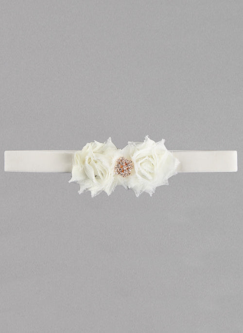 Gisele Velvet Elastic Garter - Rose Gold