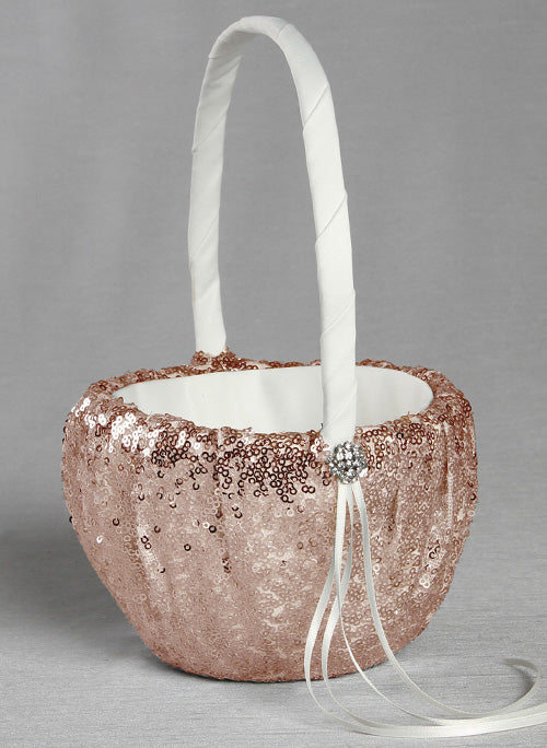 Elsa Shiny Sequin Flower Girl Basket