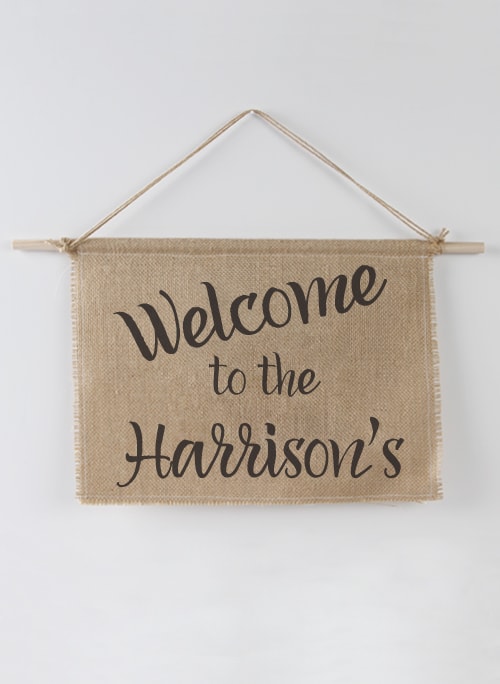 Welcome Burlap Sign