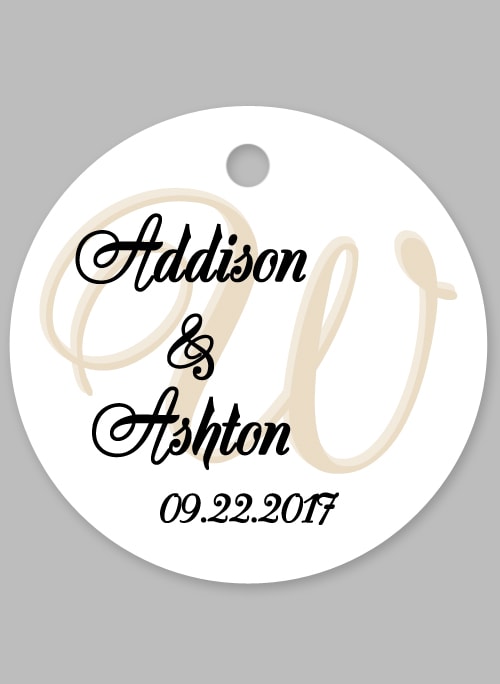 Elegant Names & Initial Favor Tag