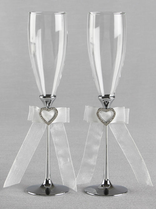 Silver Stem w/ Heart Buckle Flutes