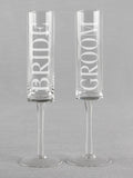 Bride & Groom Cylinder Toasting Flutes