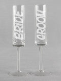 Bride & Groom Cylinder Toasting Flutes