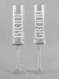 Bride & Groom Cylinder Toasting Flutes