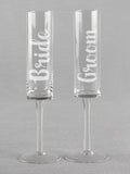 Bride & Groom Cylinder Toasting Flutes