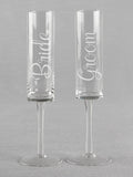 Bride & Groom Cylinder Toasting Flutes