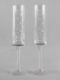Wedding Date Cylinder Toasting Flutes