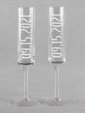 Wedding Date Cylinder Toasting Flutes