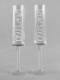 Wedding Date Cylinder Toasting Flutes