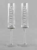 Last Name Cylinder Toasting Flutes