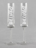 Last Name Cylinder Toasting Flutes