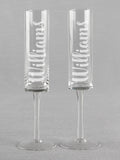 Last Name Cylinder Toasting Flutes