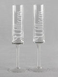 Last Name Cylinder Toasting Flutes