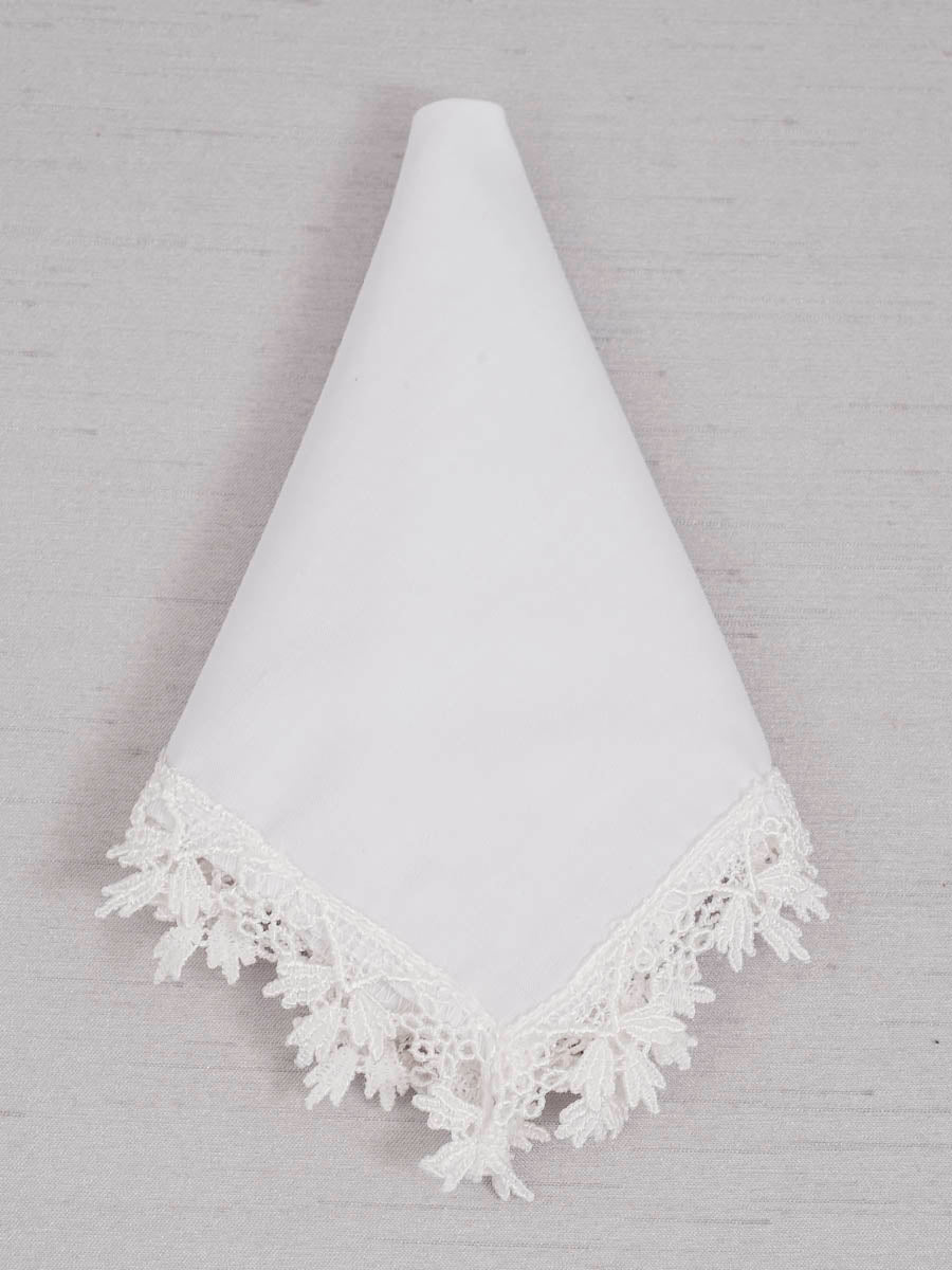 Edwardian Lace White Handkerchief