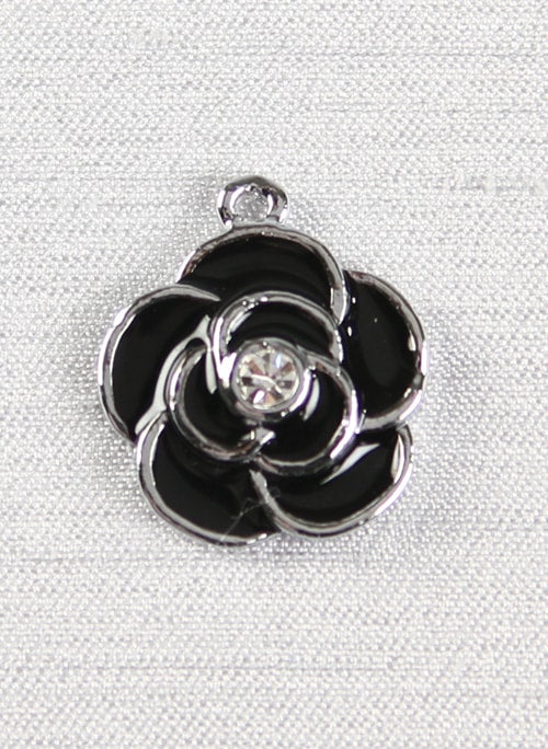 Camellia Flower Charm, Black