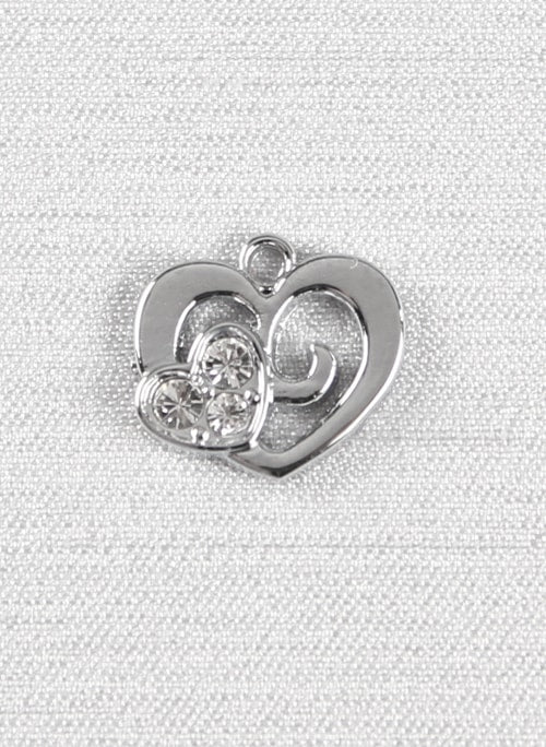 Heart w/Rhinestones Charm