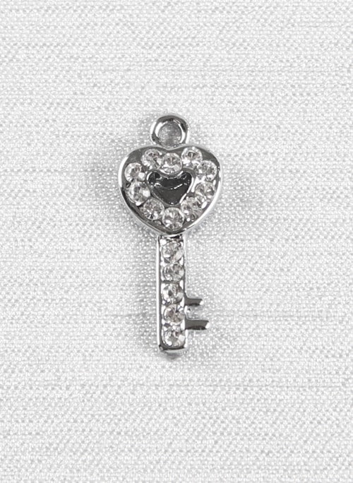Rhinestone Key Charm