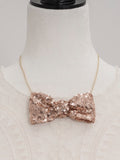 Shiny Sequin Bow Tie Necklace