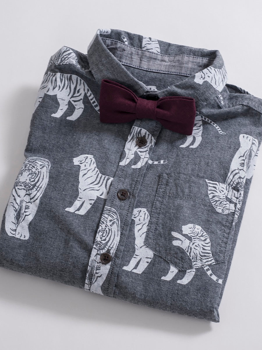 Linen Look Pre-tied Bow Tie