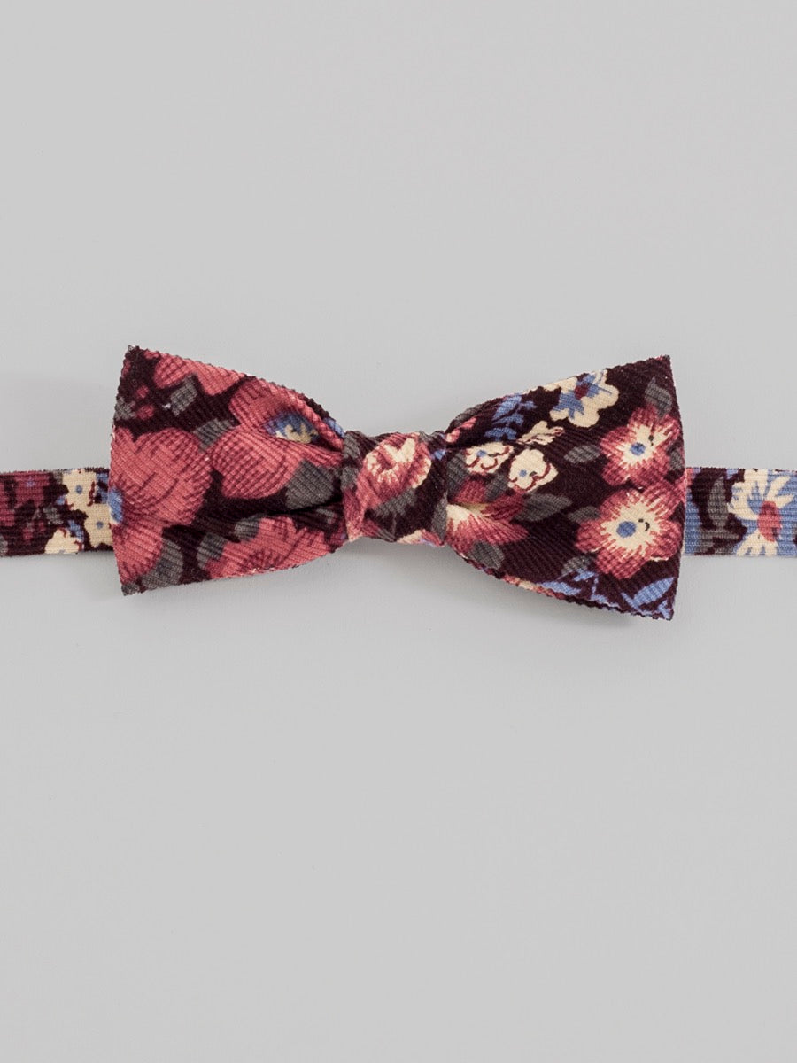 Fall Floral Corduroy Pre-Tied Bow Tie