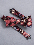 Fall Floral Corduroy Pre-Tied Bow Tie
