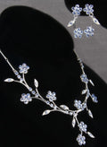 Crystal Flower Vines Necklace and Earrings Set