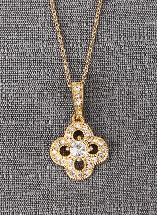 Crystal Clover Necklace Pendant