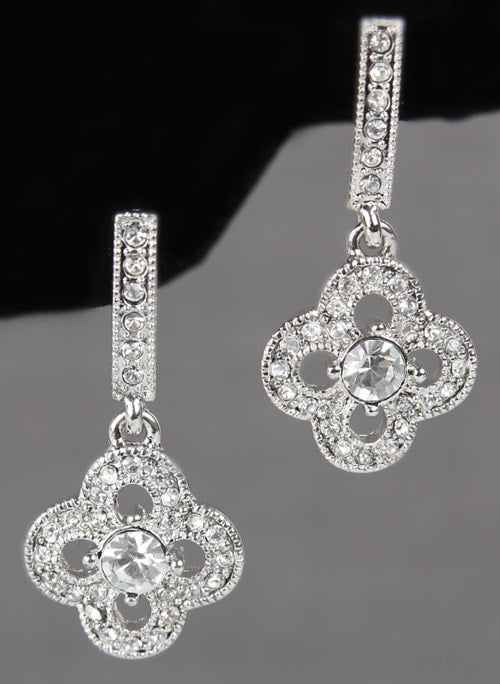 Crystal Clover Earrings