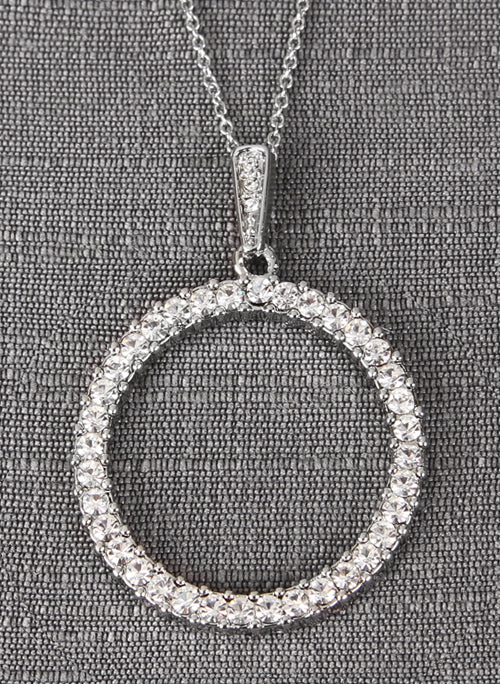 Crystal Circle Pendant Necklace
