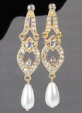 Tiered Earrings with Dangling Pearls