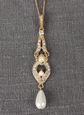 Tiered Pendant Necklace with Dangling Pearl