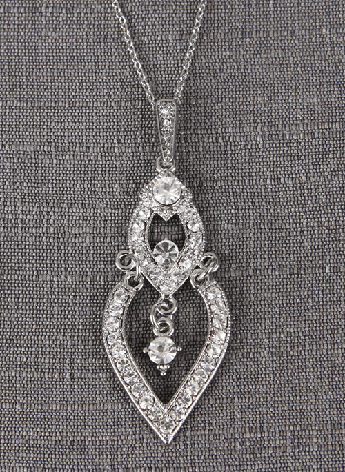 Tiered Pendant Necklace, Silver