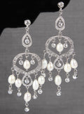 Rhinestone & Pearl Chandelier Earrings