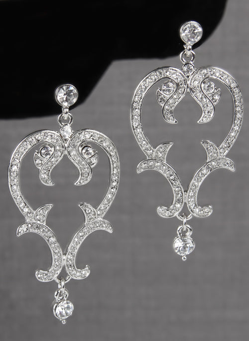 Crystal Scroll Earrings
