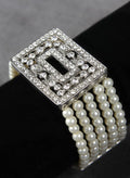 Pearl w/Crystal Ornament Bracelet