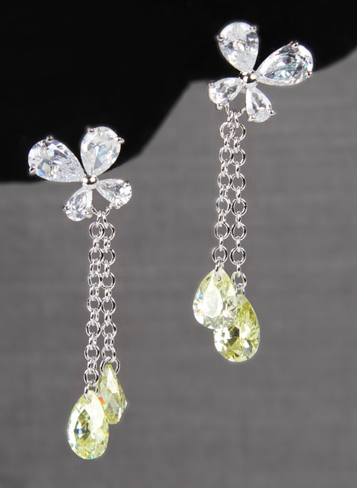 Flower Drop Earrings, Citrine