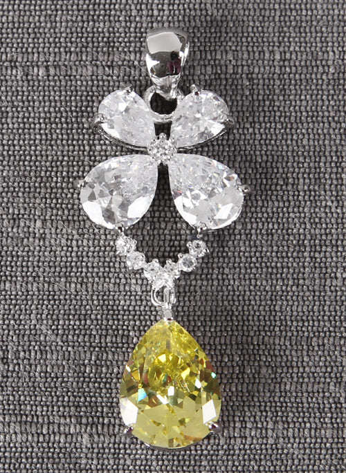 Flower Drop Pendant, Citrine