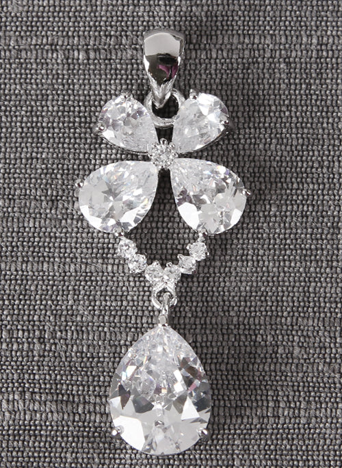 Flower Drop Pendant, Clear