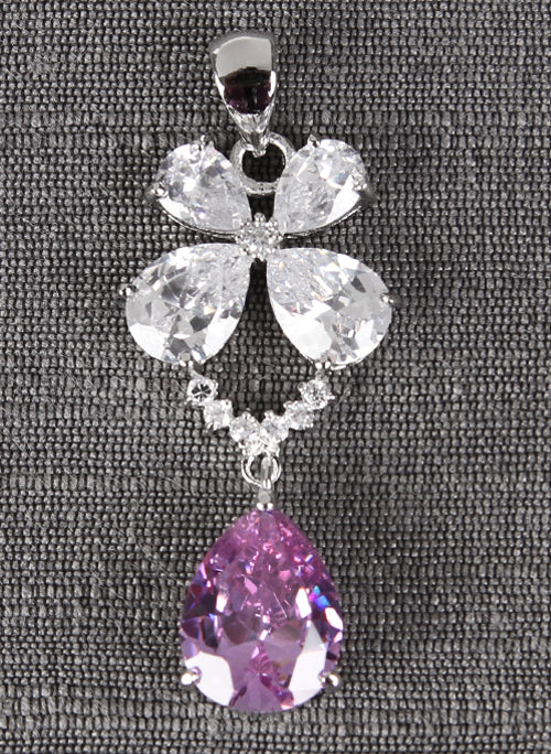 Flower Drop Pendant, Tanzanite