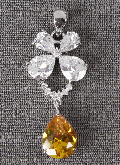 Flower Drop Pendant, Topaz